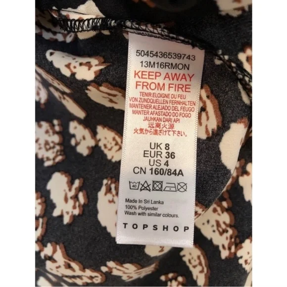 NWT Topshop button down blouse women’s sz 4 - Picture 2 of 6